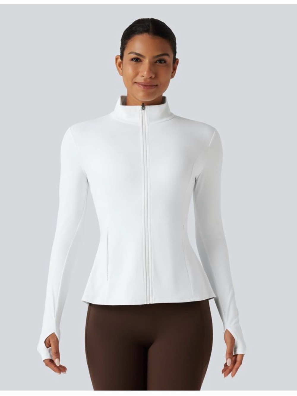 NWT Halara softlyzero long sleeve thumb hole slim fit stretchy jacket size L